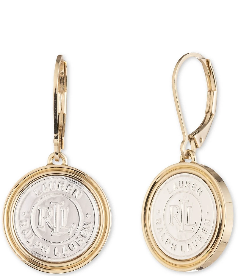 Lauren Ralph Lauren Logo Coin Orbital Earrings