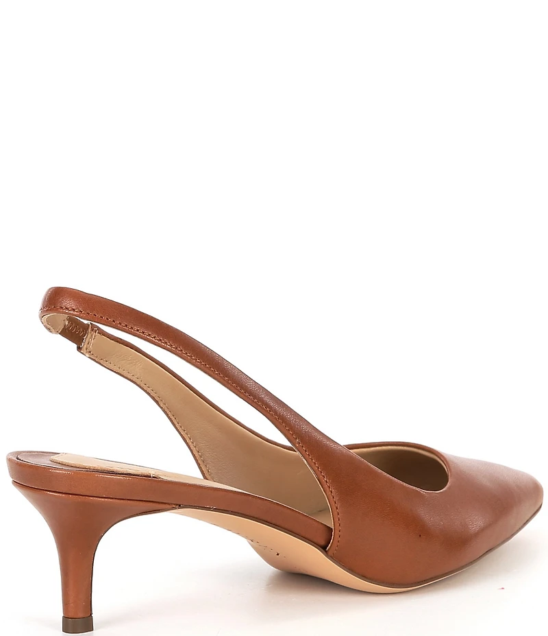 Lauren Ralph Lauren Lolah Burnished Leather Slingback Pumps