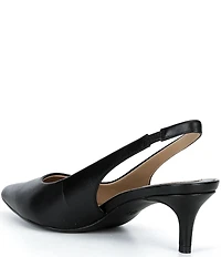 Lauren Ralph Lauren Lolah Leather Slingback Kitten Heel Pumps