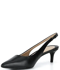 Lauren Ralph Lauren Lolah Leather Slingback Kitten Heel Pumps