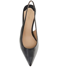 Lauren Ralph Lauren Lolah Leather Slingback Kitten Heel Pumps