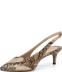 Lauren Ralph Lauren Lolah Snake Print Leather Slingback Kitten Heel Pumps