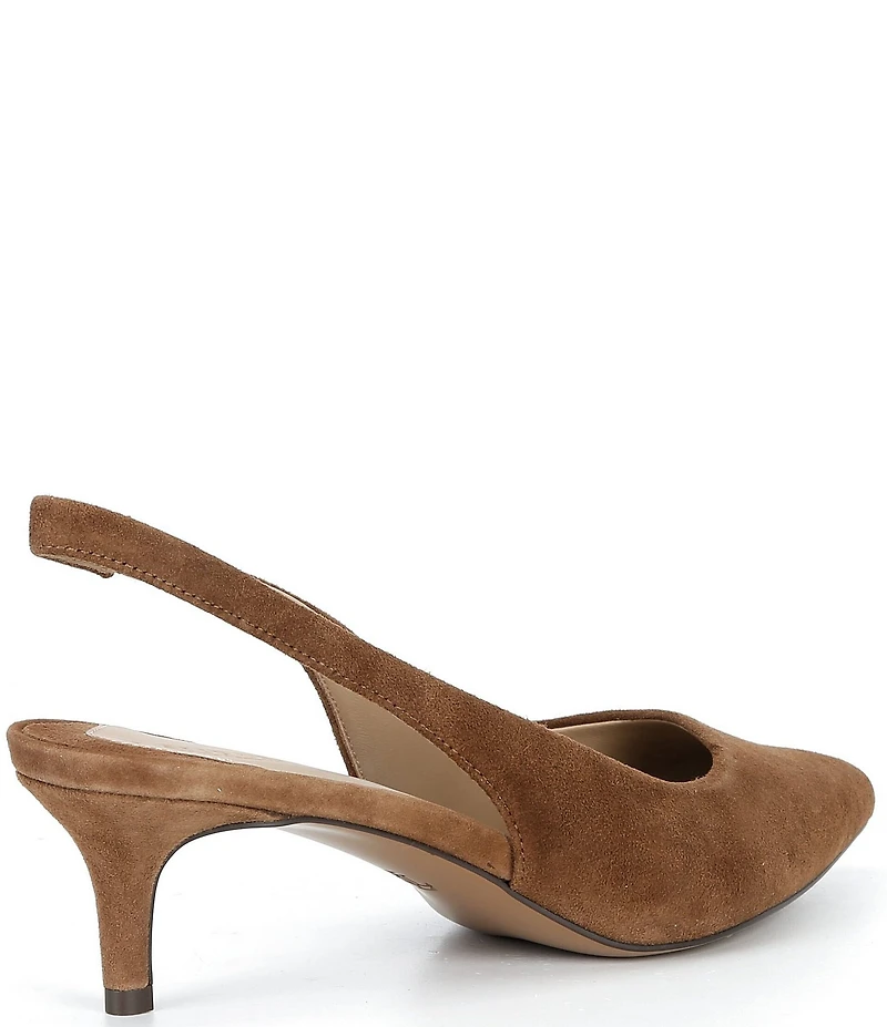 Lauren Ralph Lauren Lolah Suede Slingback Kitten Heel Pumps