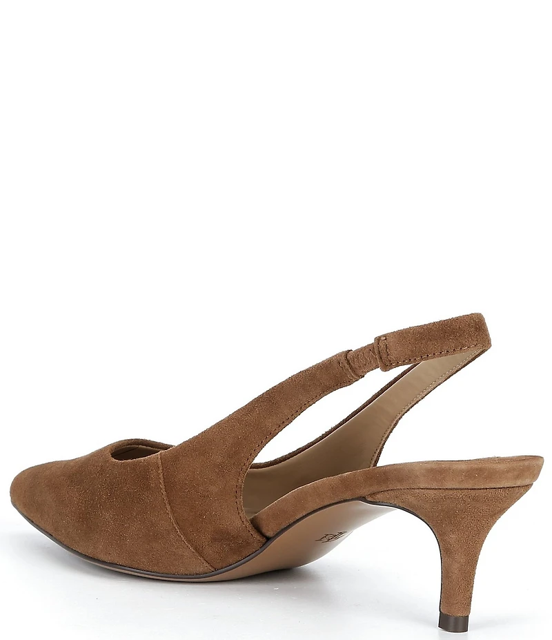 Lauren Ralph Lauren Lolah Suede Slingback Kitten Heel Pumps