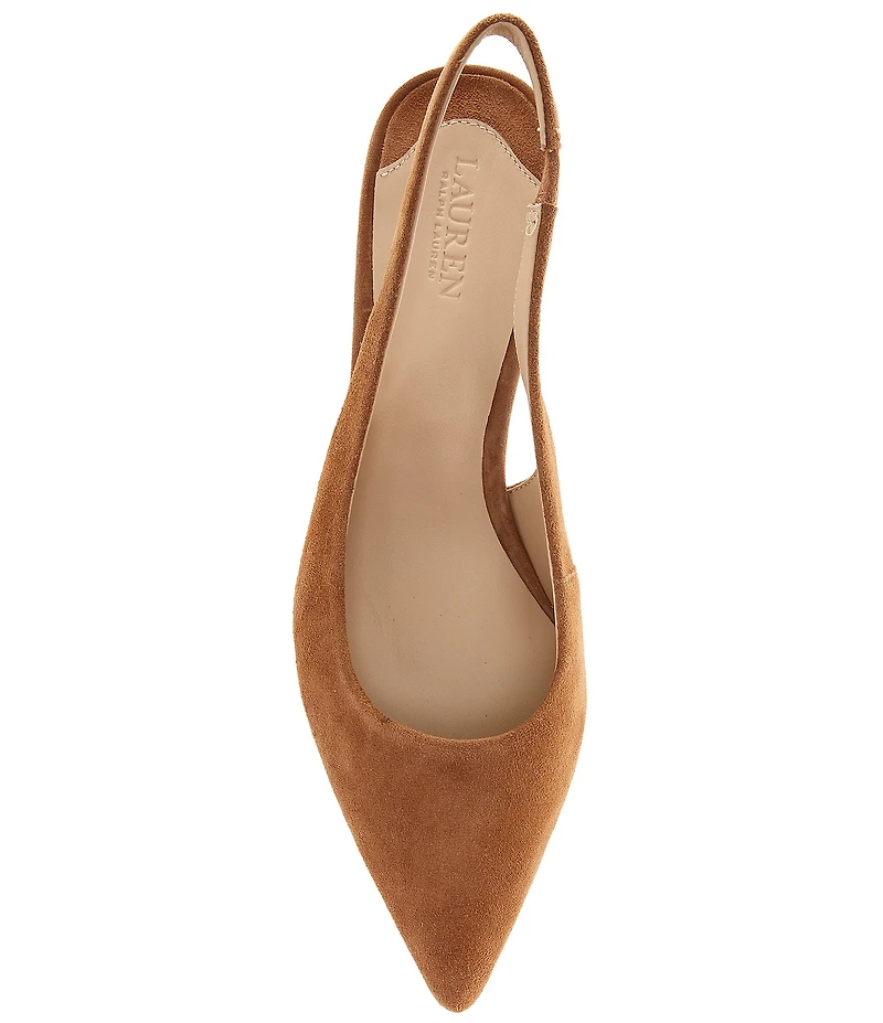 Lauren Ralph Lauren Lolah Suede Slingback Kitten Heel Pumps