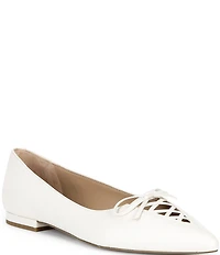 Lauren Ralph Lauren London Leather Bow Pointed Toe Ballet Flats