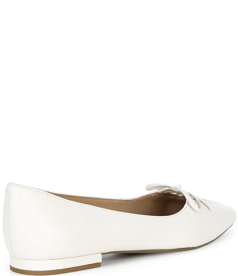 Lauren Ralph Lauren London Leather Bow Pointed Toe Ballet Flats