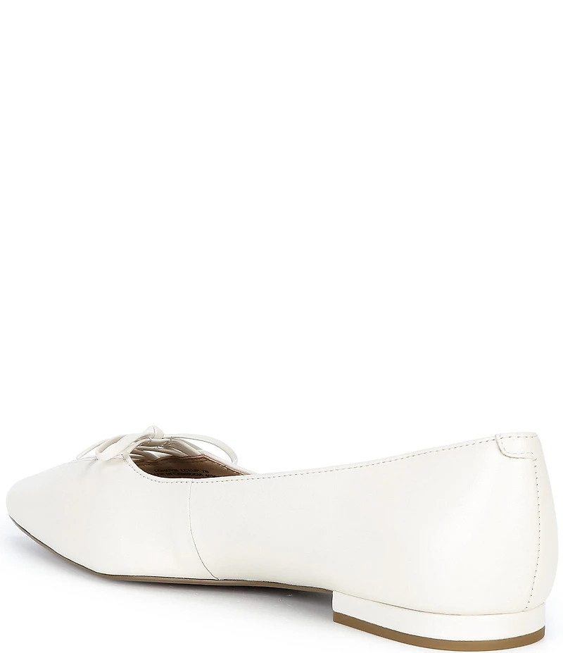 Lauren Ralph Lauren London Leather Bow Pointed Toe Ballet Flats