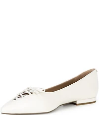 Lauren Ralph Lauren London Leather Bow Pointed Toe Ballet Flats