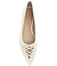 Lauren Ralph Lauren London Leather Bow Pointed Toe Ballet Flats