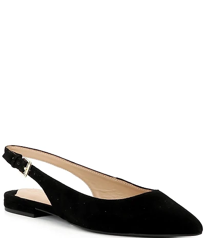 Lauren Ralph Lauren Londyn Suede Slingback Pointed Toe Ballet Flats