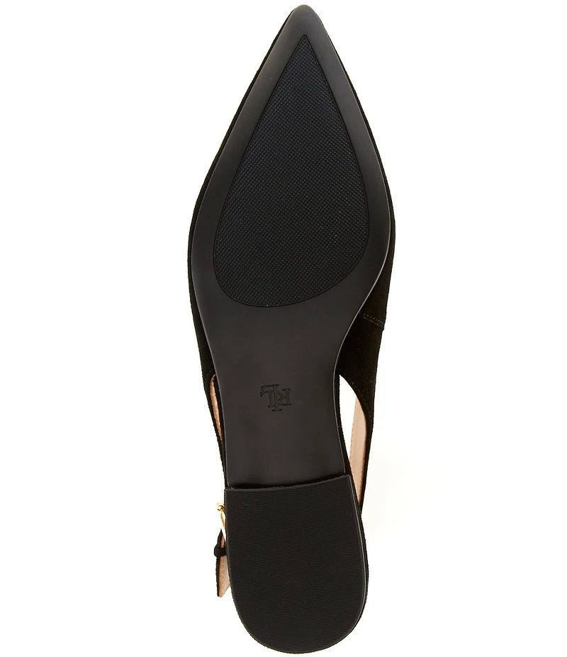 Lauren Ralph Lauren Londyn Suede Slingback Pointed Toe Ballet Flats