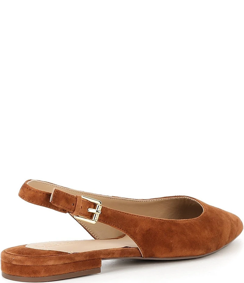 Lauren Ralph Lauren Londyn Suede Slingback Pointed Toe Ballet Flats