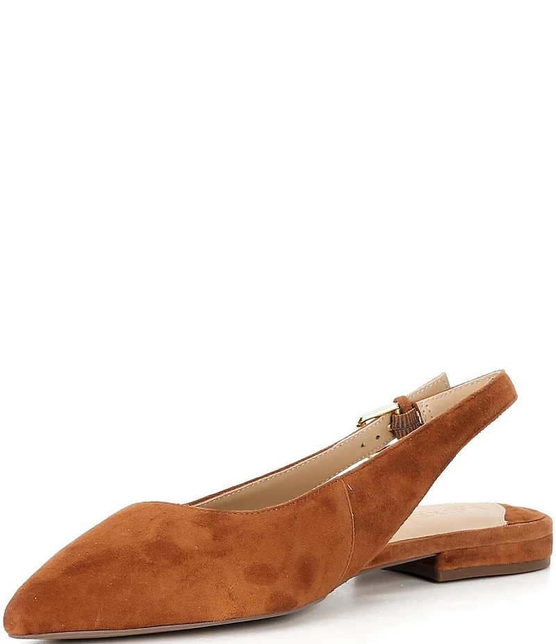 Lauren Ralph Lauren Londyn Suede Slingback Pointed Toe Ballet Flats