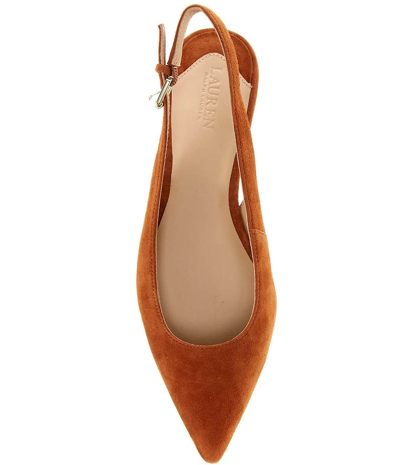 Lauren Ralph Lauren Londyn Suede Slingback Pointed Toe Ballet Flats