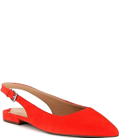 Lauren Ralph Lauren Londyn Suede Slingback Pointed Toe Ballet Flats