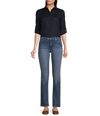 Lauren Ralph Lauren Point Collar Long Roll-Tab Sleeve Button Front Linen Shirt