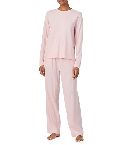 Lauren Ralph Lauren Long Sleeve Crew Neck Knit Pajama Set