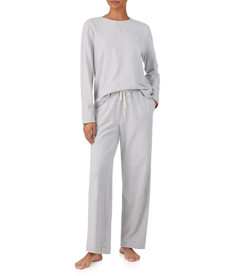 Lauren Ralph Lauren Long Sleeve Crew Neck Knit Pajama Set