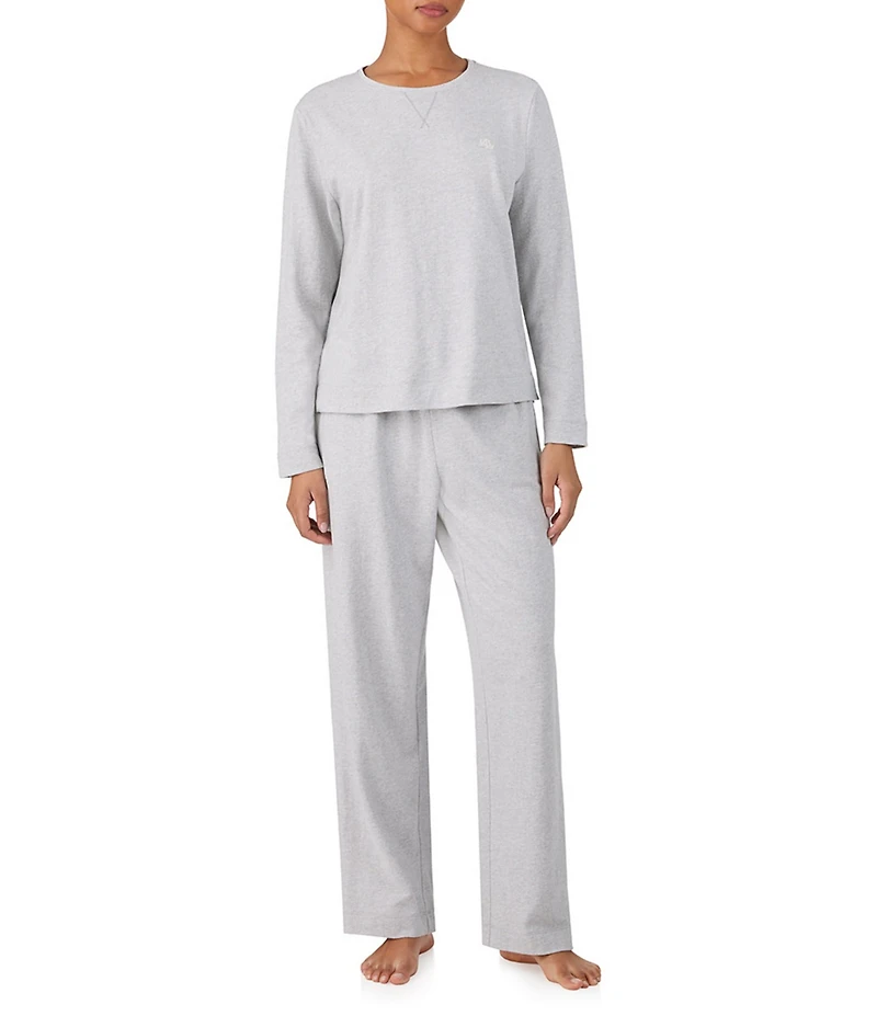 Lauren Ralph Lauren Long Sleeve Crew Neck Knit Pajama Set