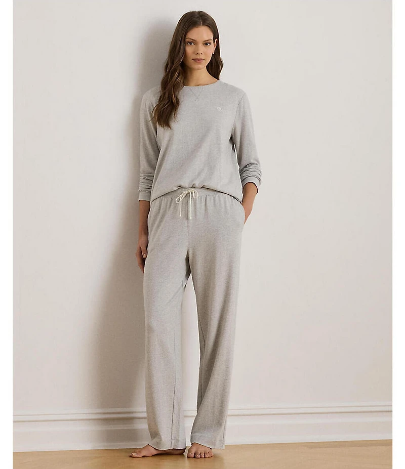 Lauren Ralph Lauren Long Sleeve Crew Neck Knit Pajama Set