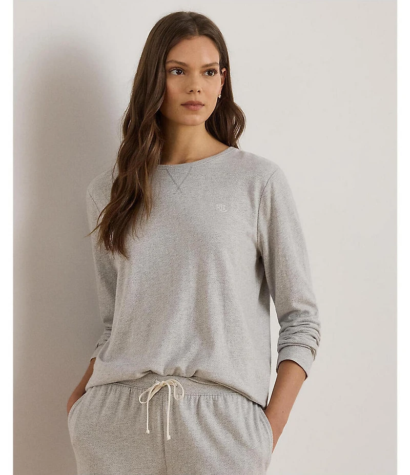 Lauren Ralph Lauren Long Sleeve Crew Neck Knit Pajama Set