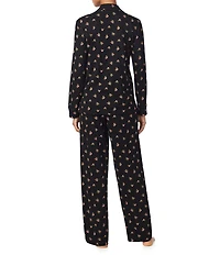 Lauren Ralph Lauren Long Sleeve Notch Collar Cotton Cloud Floral Print Long Pajama Set