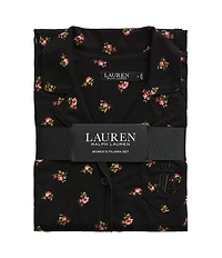 Lauren Ralph Lauren Long Sleeve Notch Collar Cotton Cloud Floral Print Long Pajama Set