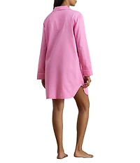Lauren Ralph Lauren Long Sleeve Notch Collar Woven Sateen Valentine's Day Button Front Sleepshirt