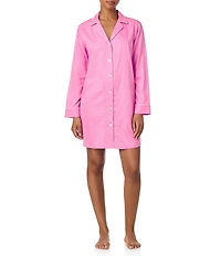 Lauren Ralph Lauren Long Sleeve Notch Collar Woven Sateen Valentine's Day Button Front Sleepshirt