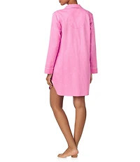 Lauren Ralph Lauren Long Sleeve Notch Collar Woven Sateen Valentine's Day Button Front Sleepshirt