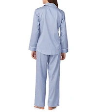 Lauren Ralph Lauren Long Sleeve Notch Collar Woven Striped Pajama Set