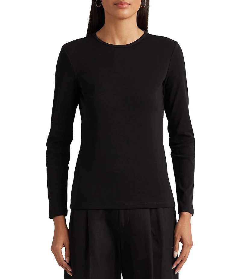 Lauren Ralph Lauren Long Sleeve Stretch Cotton T-Shirt