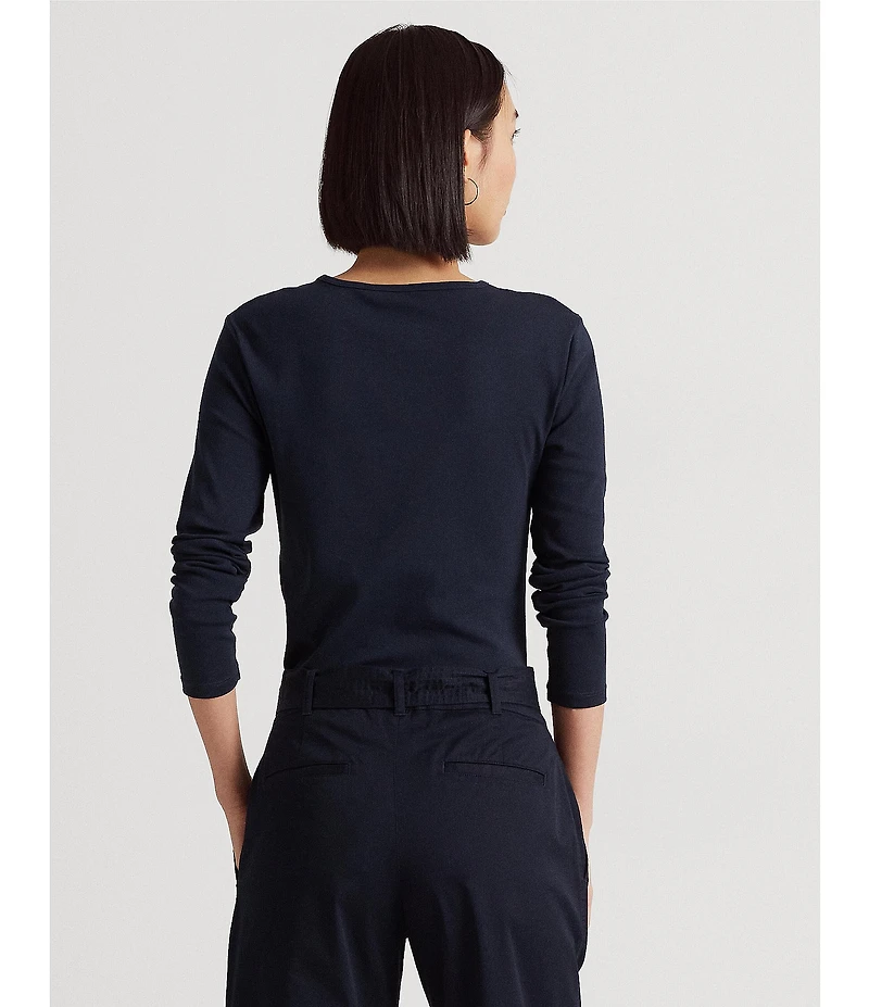 Lauren Ralph Lauren Long Sleeve Stretch Cotton T-Shirt