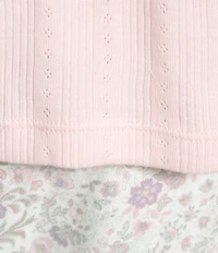 Lauren Ralph Lauren Long Sleeve V-Neck Knit Top & Long Brushed Twill Long Pajama Set
