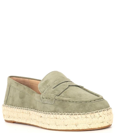 Lauren Ralph Lauren Luize Suede Espadrille Platform Penny Loafers