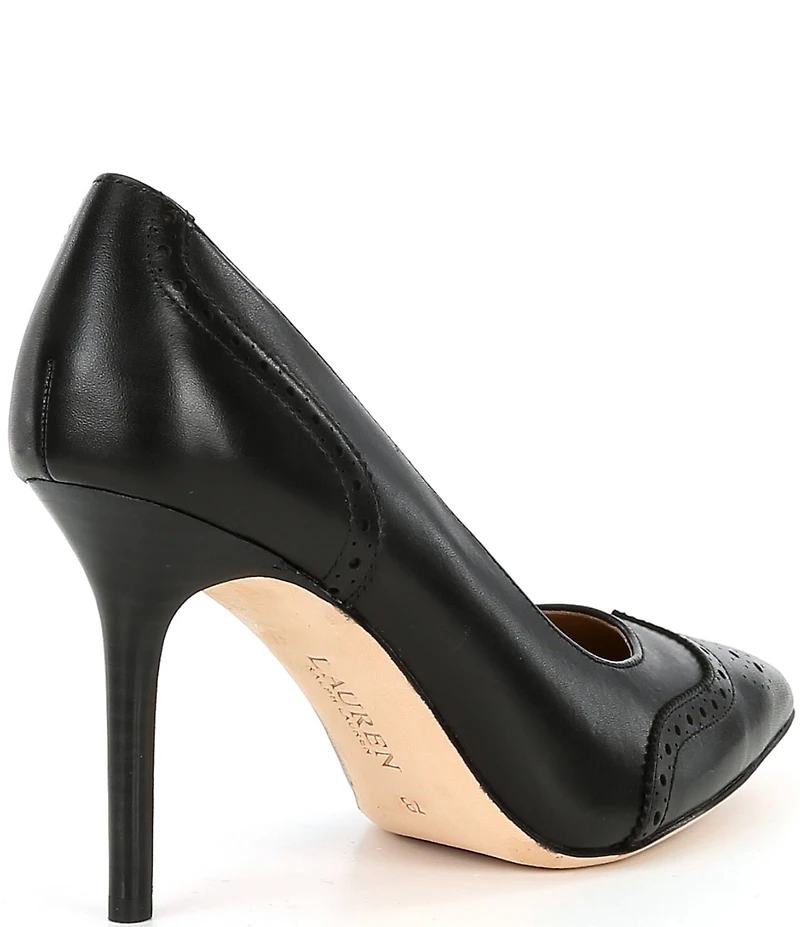Lauren Ralph Lauren Lynden Burnished Leather Wingtip Dress Pumps
