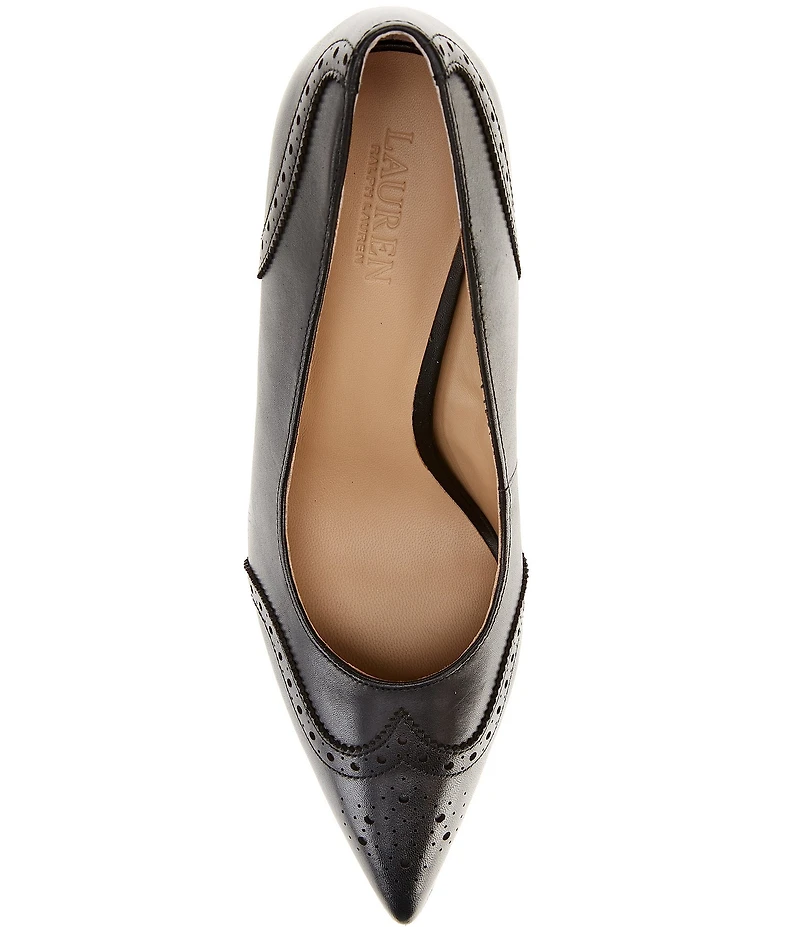 Lauren Ralph Lauren Lynden Burnished Leather Wingtip Dress Pumps