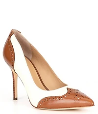Lauren Ralph Lauren Lynden Burnished Leather Wingtip Dress Pumps