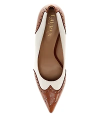 Lauren Ralph Lauren Lynden Burnished Leather Wingtip Dress Pumps