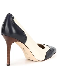 Lauren Ralph Lauren Lynden Burnished Leather Wingtip Dress Pumps