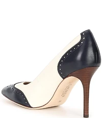 Lauren Ralph Lauren Lynden Burnished Leather Wingtip Dress Pumps