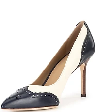 Lauren Ralph Lauren Lynden Burnished Leather Wingtip Dress Pumps