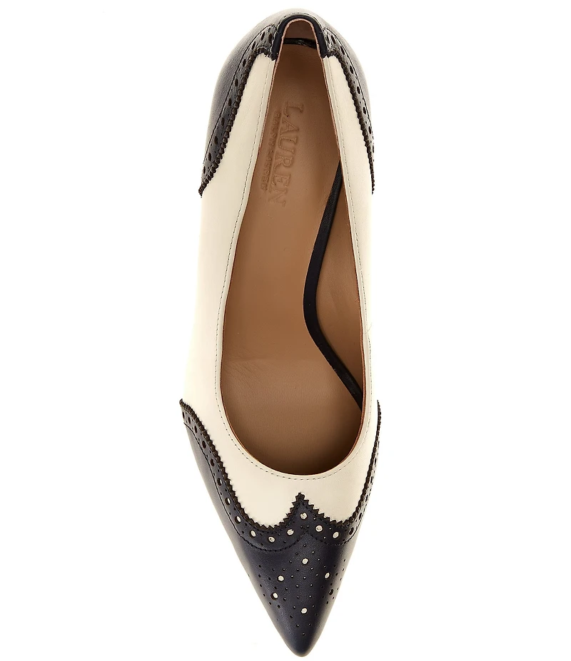 Lauren Ralph Lauren Lynden Perforated Leather Pointed Toe Pumps