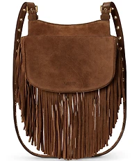Lauren Ralph Lauren Marcy Fringe Trim Medium Crossbody Bag