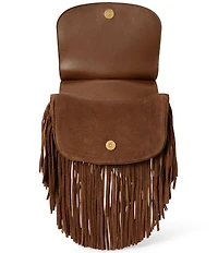 Lauren Ralph Lauren Marcy Fringe Trim Medium Crossbody Bag
