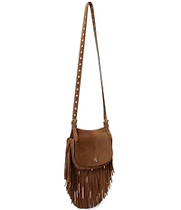 Lauren Ralph Lauren Marcy Fringe Trim Medium Crossbody Bag