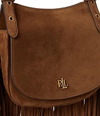 Lauren Ralph Lauren Marcy Fringe Trim Medium Crossbody Bag