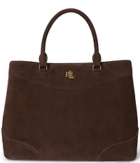 Lauren Ralph Lauren Marcy Perforated Suede Large Satchel Bag