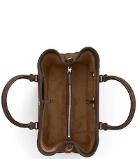 Lauren Ralph Lauren Marcy Perforated Suede Large Satchel Bag